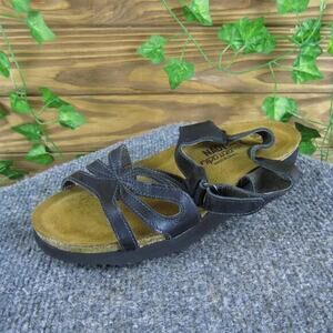 Naot Women's Gladiator Black Leather Sz‎ 5 Medium Gently Used 2025